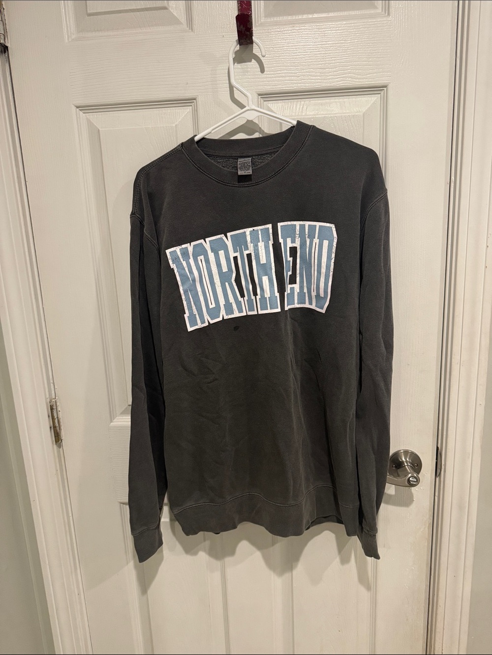 Grey 'North End' Graphic Sweatshirt with Blue Lettering - Picture 3 of 4